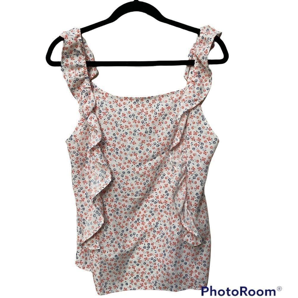 Loft | Floral Ruffles on the Straps Blouse